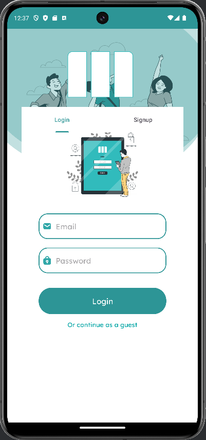 Login Page of CORI App