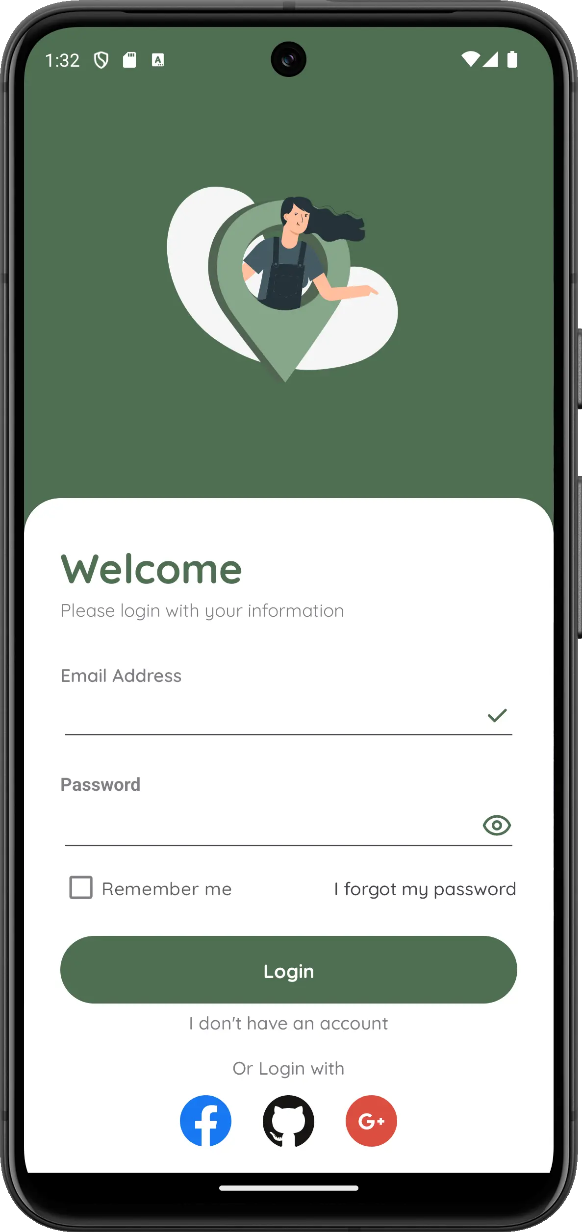 Login Page of pulse app