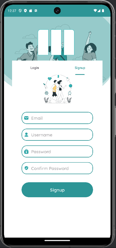 Sign up Page of CORI App